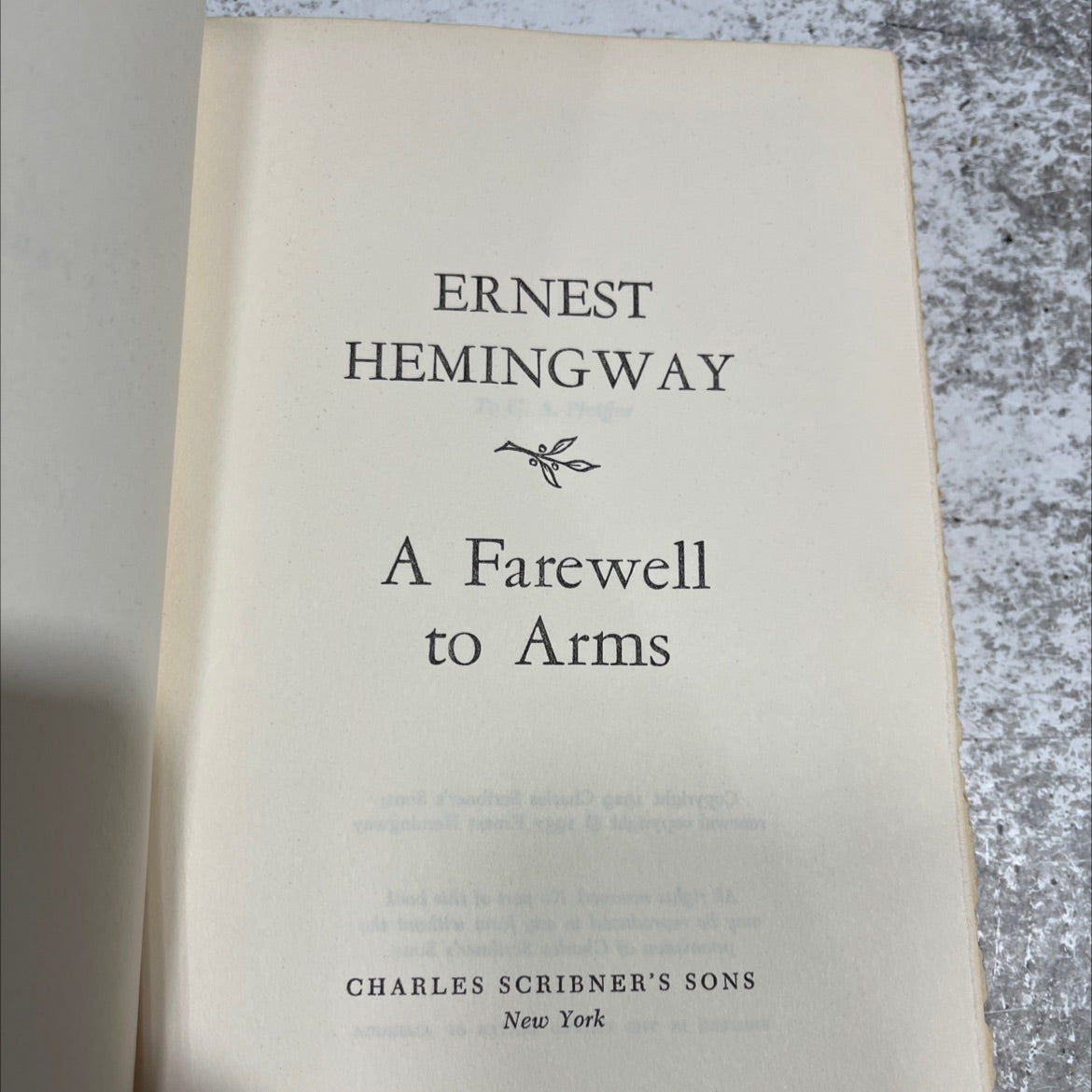 a farewell to arms book, by ernest hemingway, 1957 Hardcover image 2