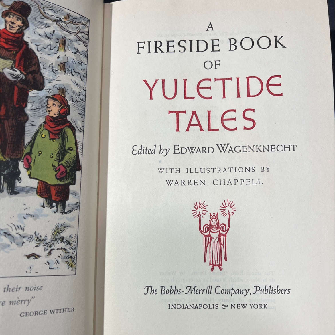 a fireside book of yuletide tales book, by edward wagenknecht, 1948 Hardcover image 2
