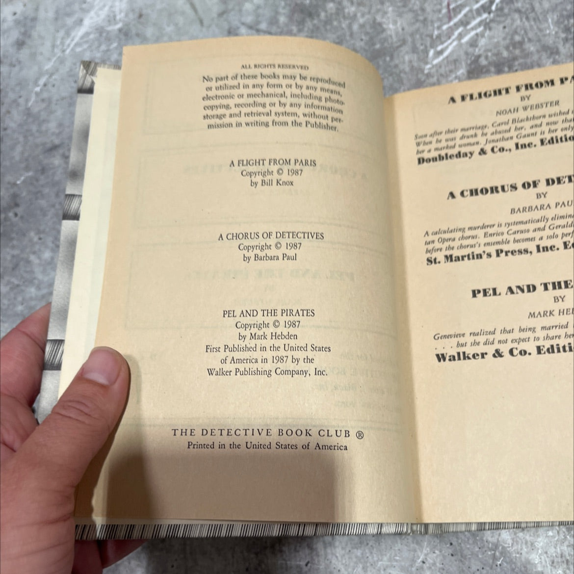 a flight from paris book, by bill knox, 1987 Hardcover image 3