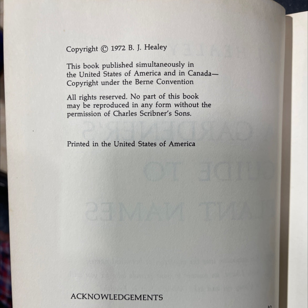 a gardener's guide to plant names book, by b. j. healey, 1972 Hardcover image 3