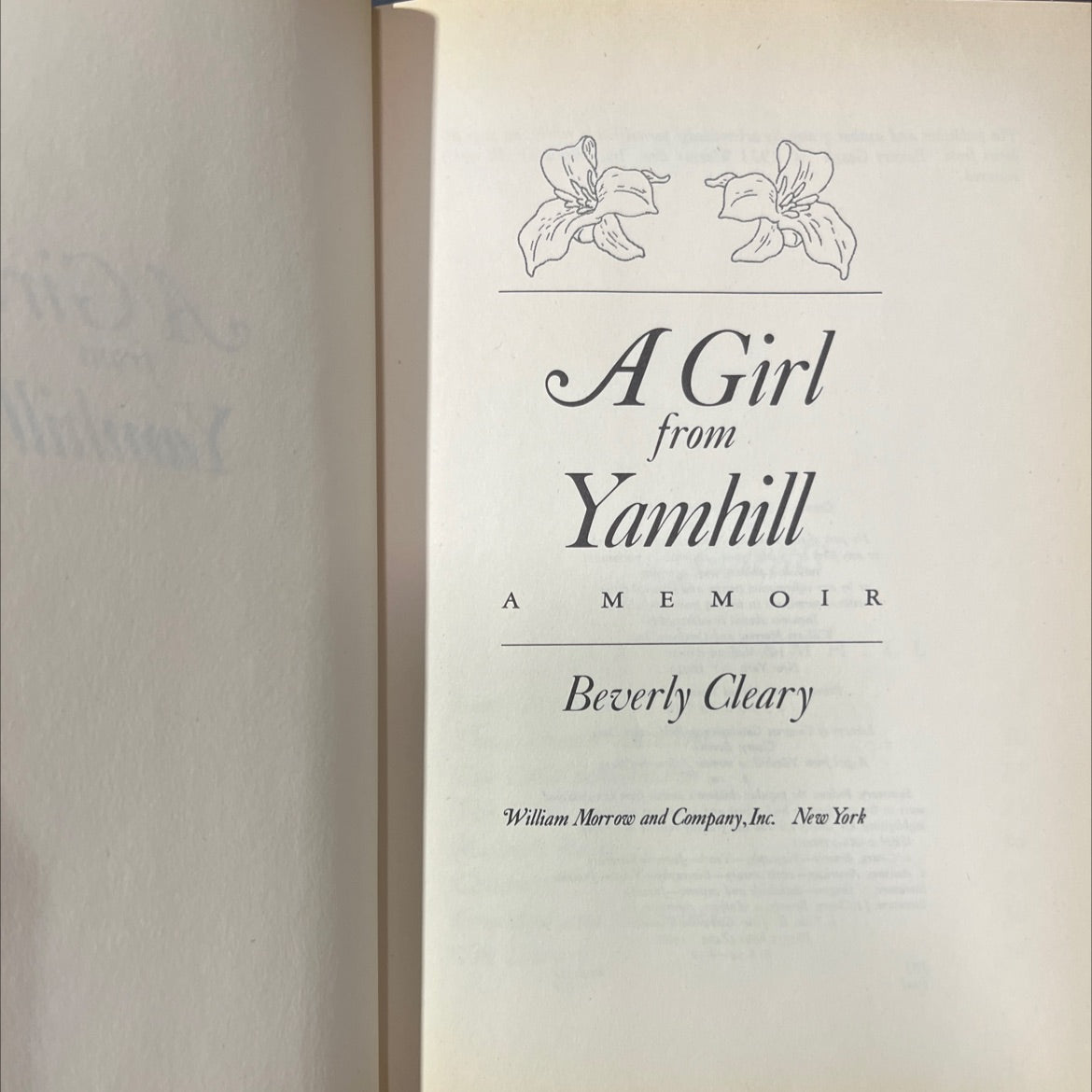 a girl from yamhill: a memoir book, by beverly cleary, 1988 Hardcover image 2