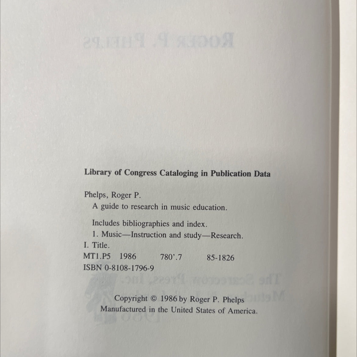 a guide to research in music education book, by roger p. phelps, 1986 Hardcover image 3