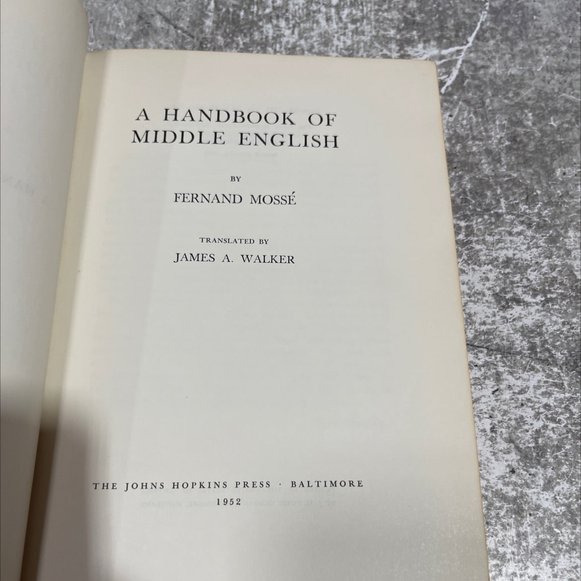 a handbook of middle english book, by fernand mossé, 1961 Hardcover image 2