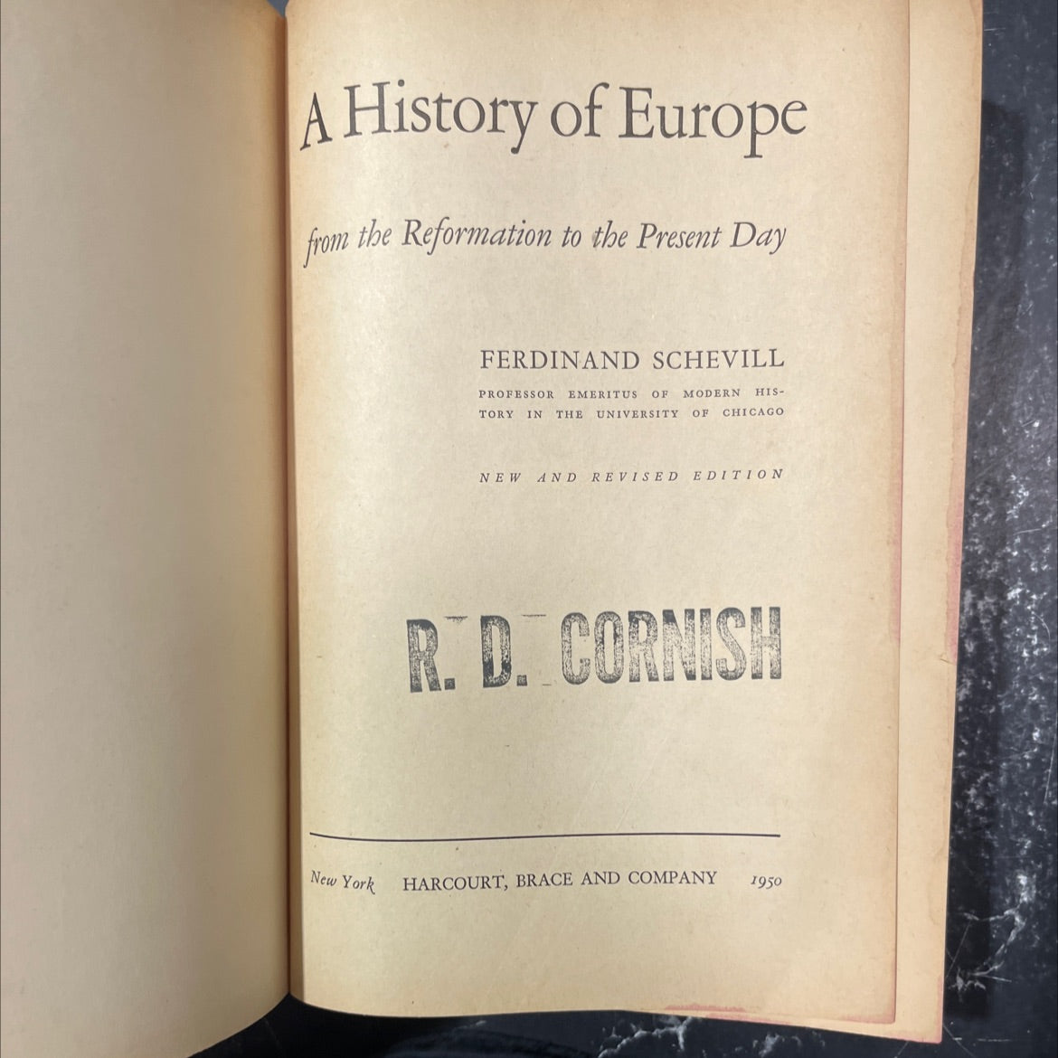 a history of europe from the reformation to the present day book, by ferdinand schevill, 1950 Hardcover image 2