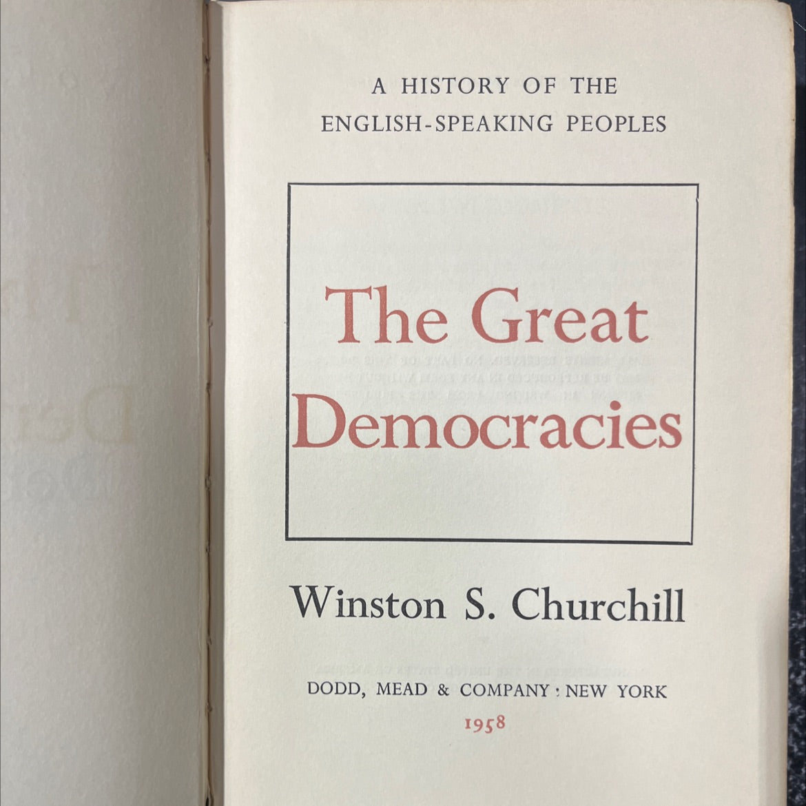a history of the english-speaking peoples the great democracies book, by winston s. churchill, 1958 Hardcover image 2