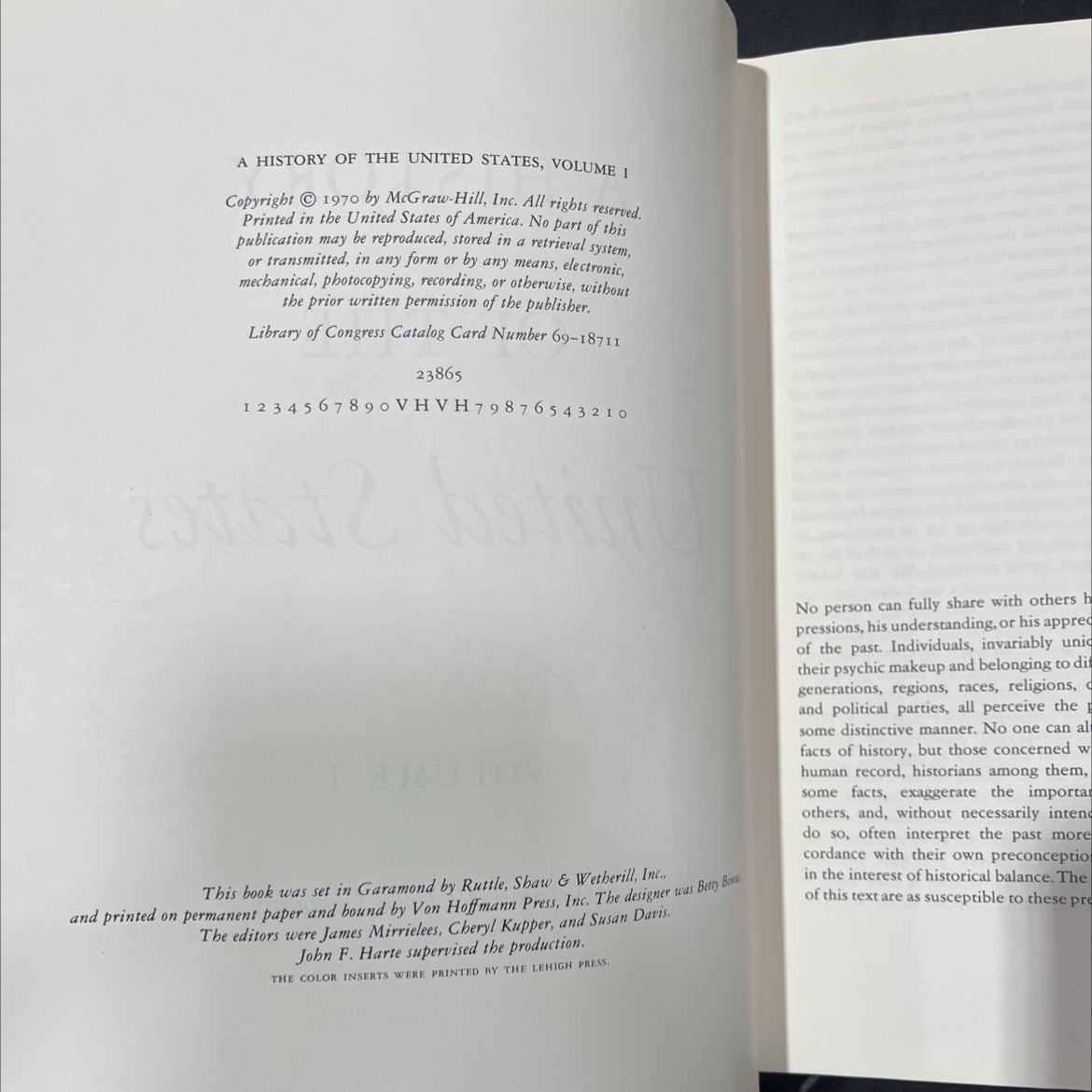 a history of the united states volume i book, by unknown, 1970 Hardcover image 3