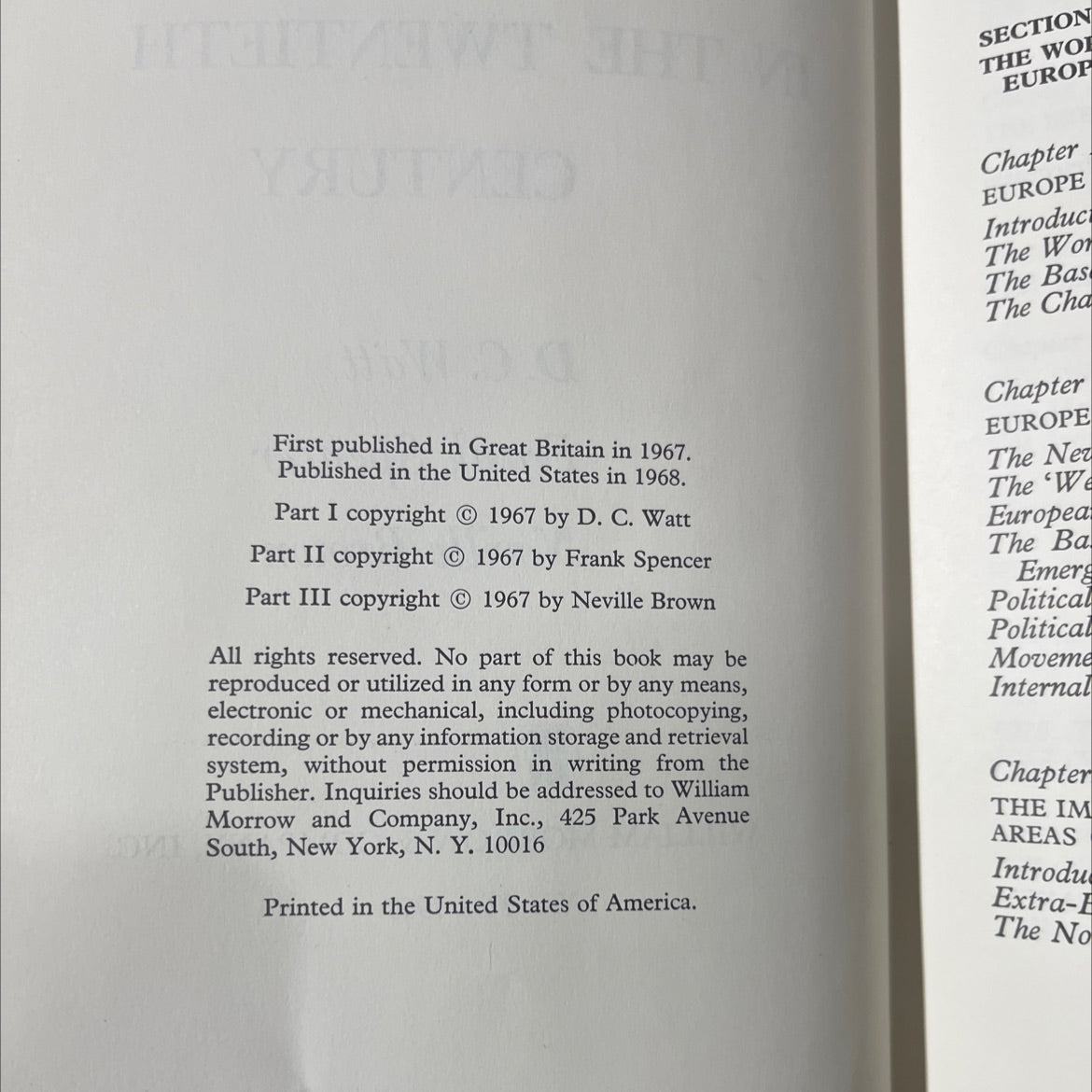 a history of the world in the twentieth century book, by d. c. watt, frank spencer, neville brown, 1968 Hardcover image 3