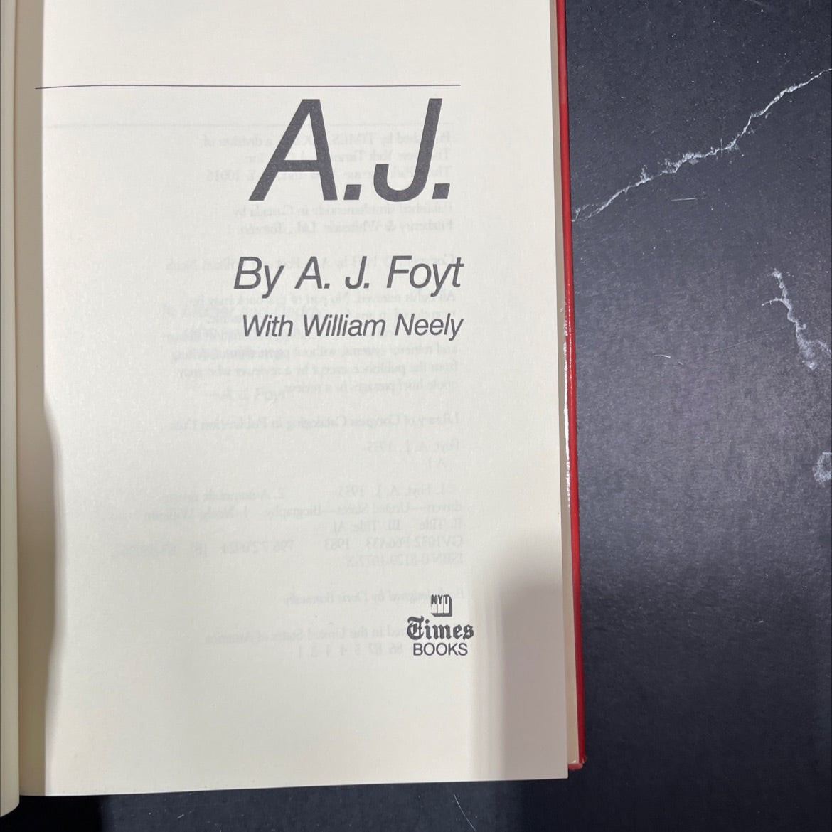 a.j. book, by A. J. Foyt, 1983 Hardcover image 2