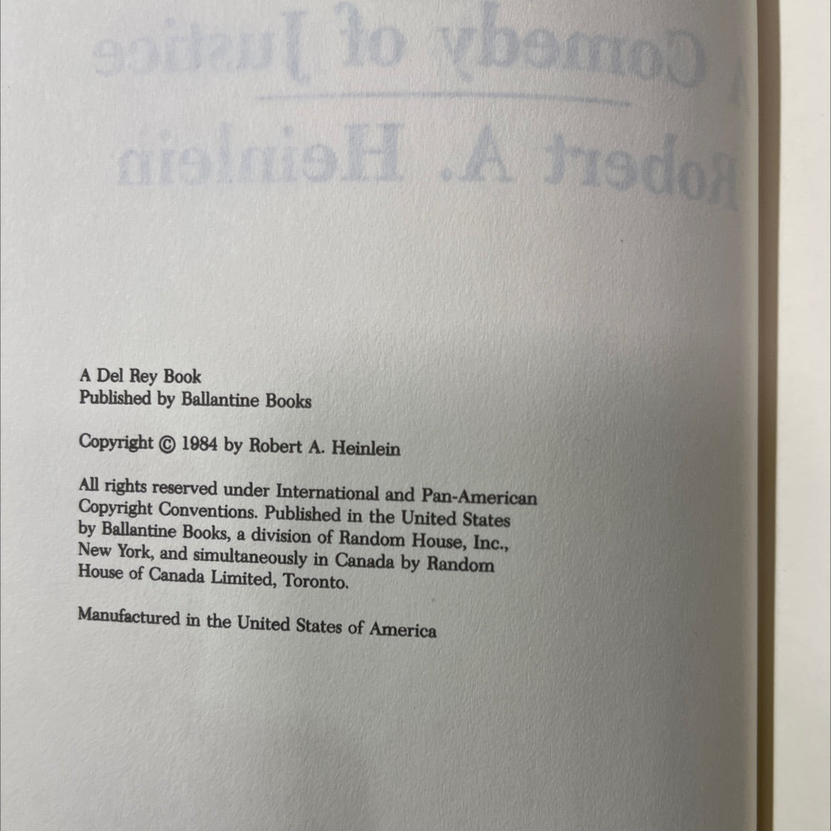 a job: a comedy of justice book, by Robert A. Heinlein, 1984 Hardcover image 3