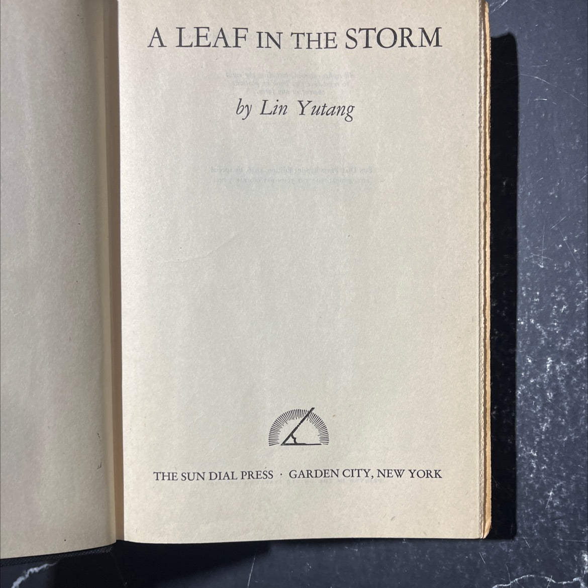 a leaf in the storm book, by lin yutang, 1946 Hardcover image 2