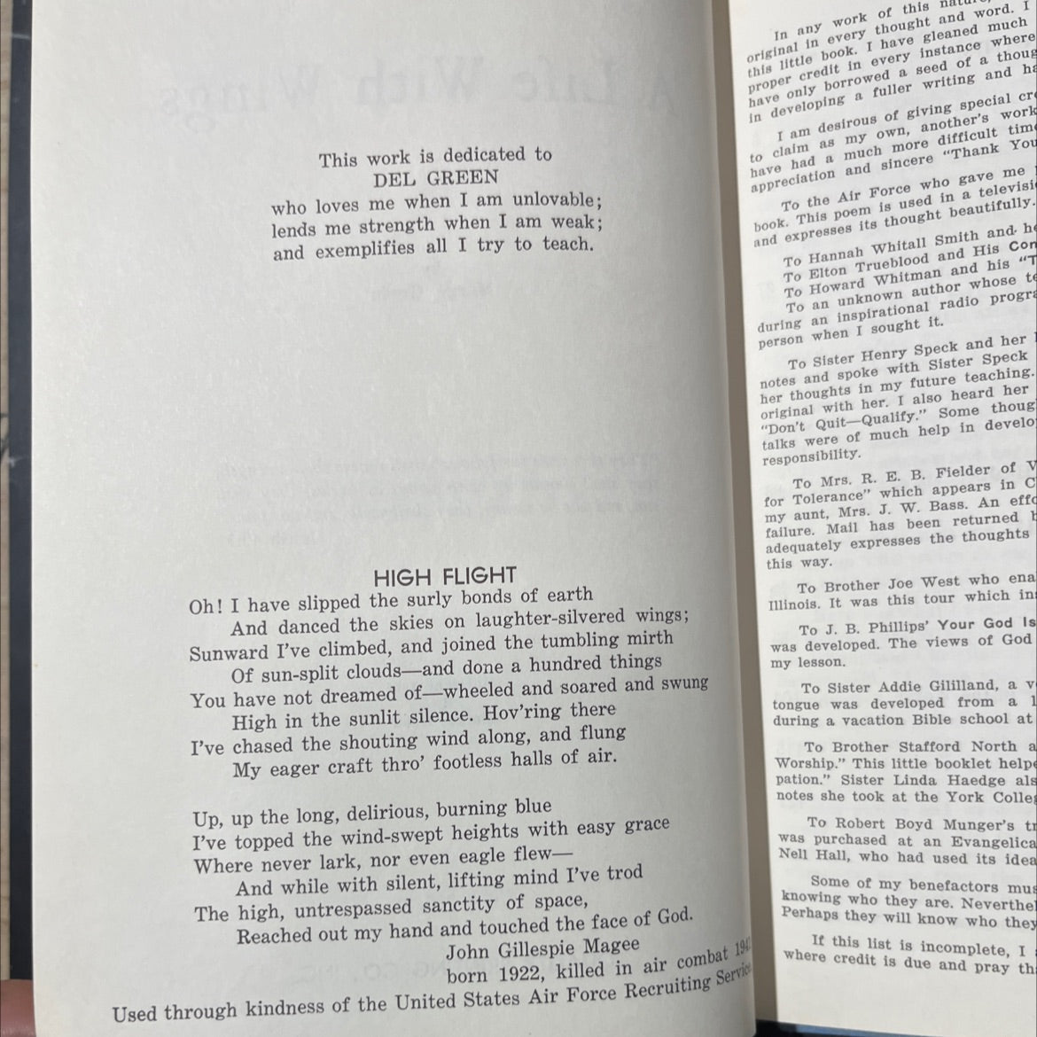 a life with wings book, by Marge Green, 1966 Hardcover image 3