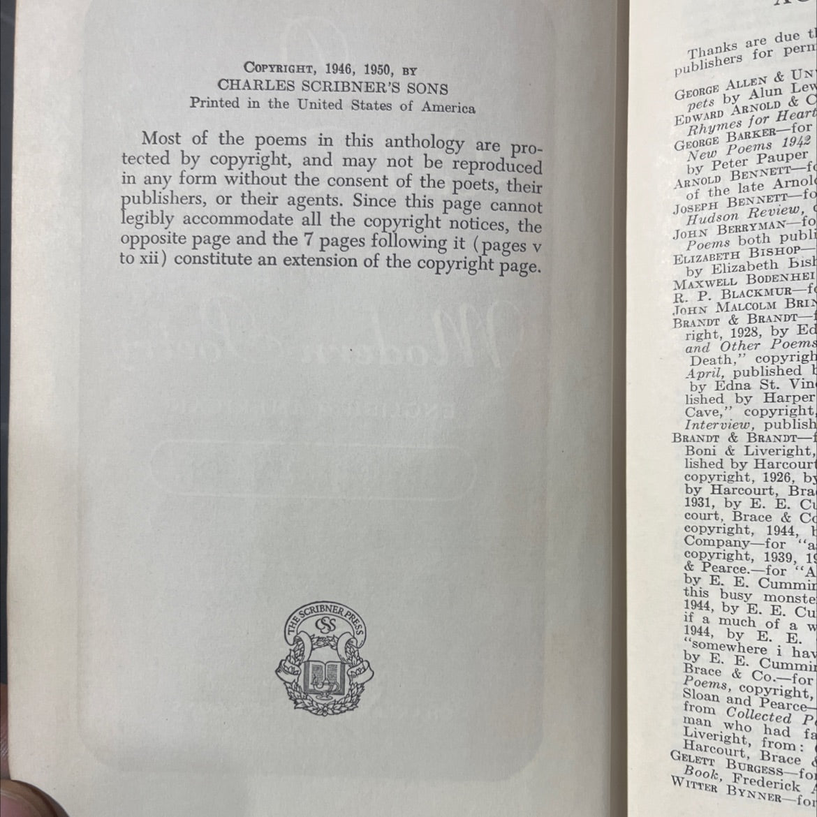 a little treasury of modern poetry book, by oscar williams, 1952 Hardcover image 3