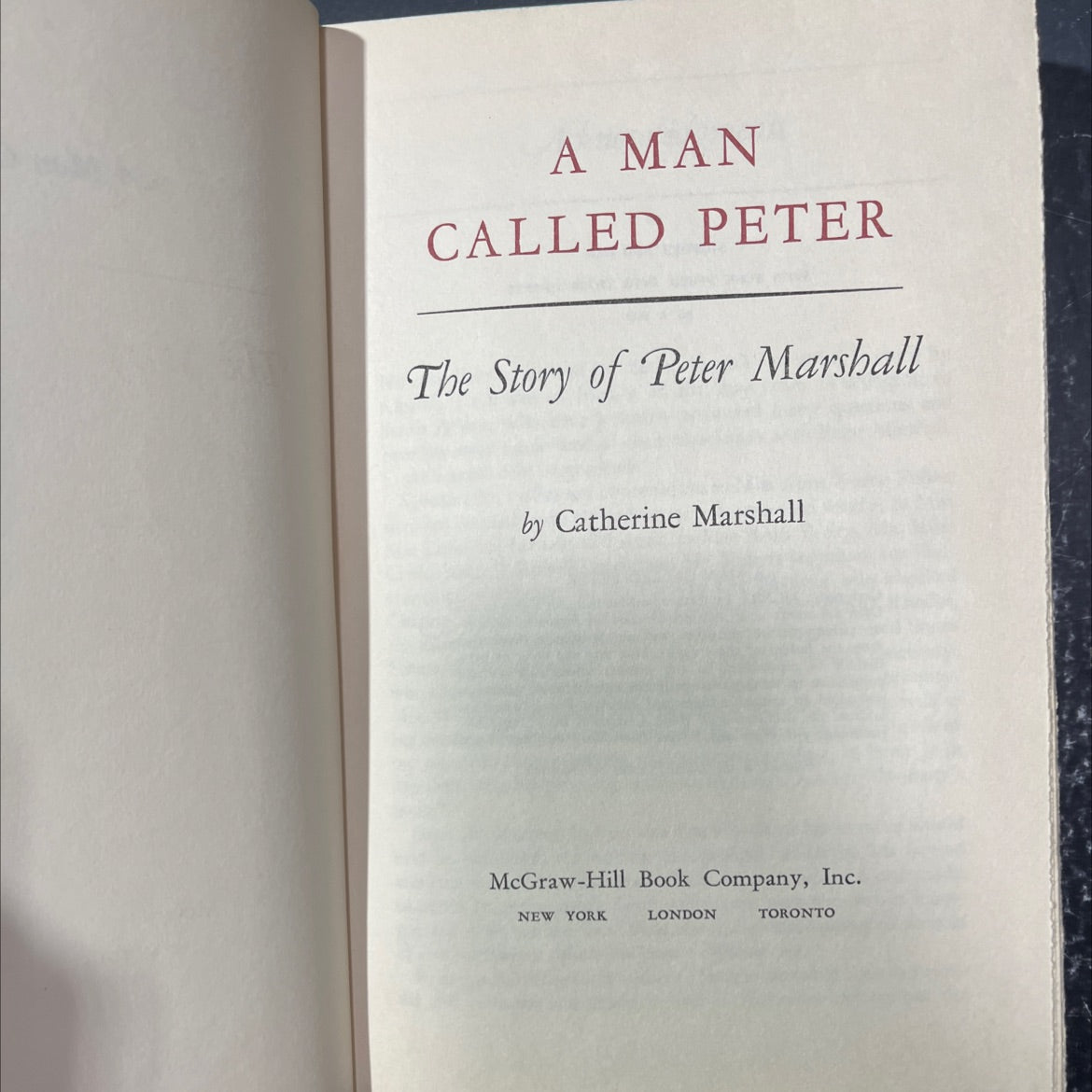 a man called peter book, by catherine marshall, 1951 Hardcover image 2