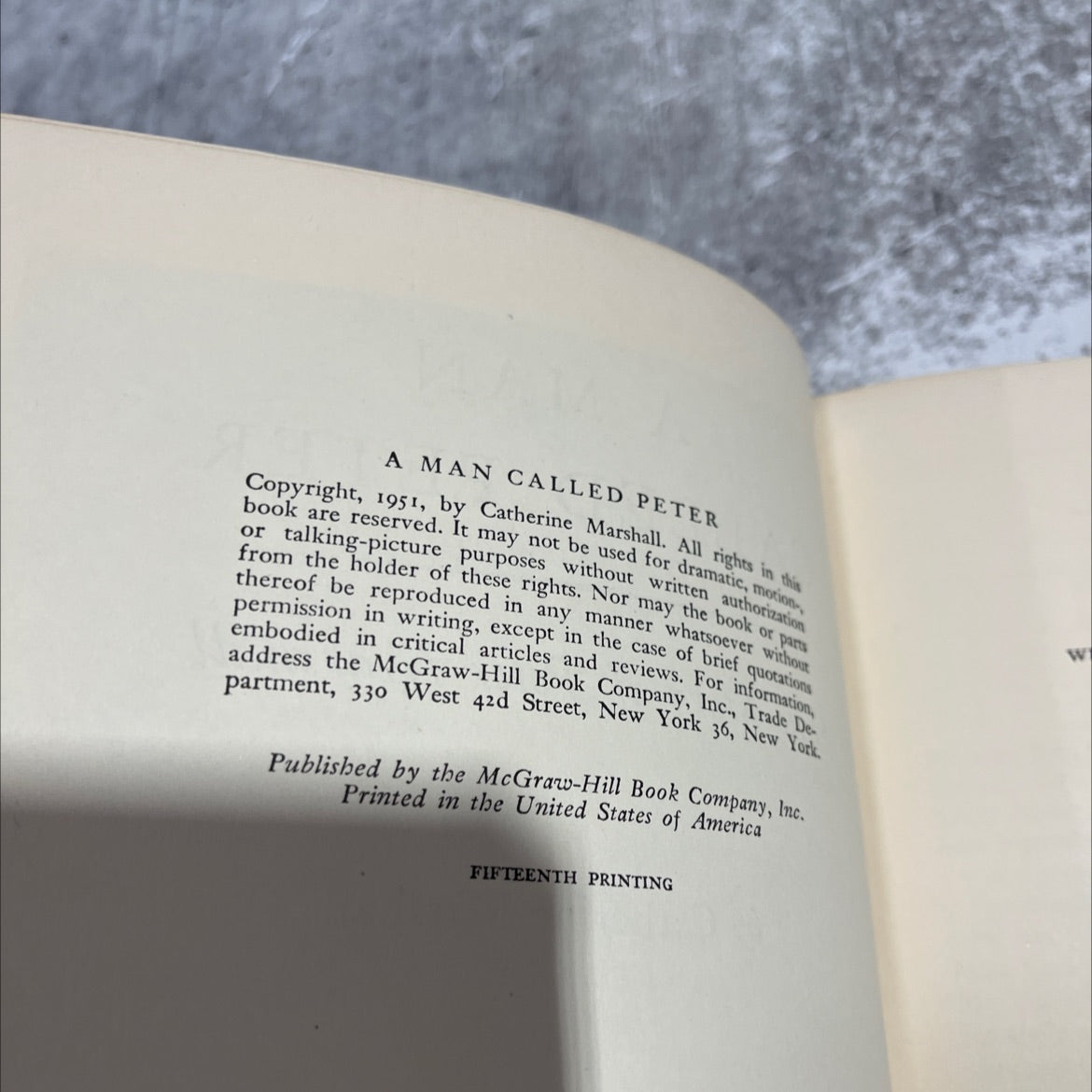 a man called peter book, by catherine marshall, 1951 Hardcover image 3