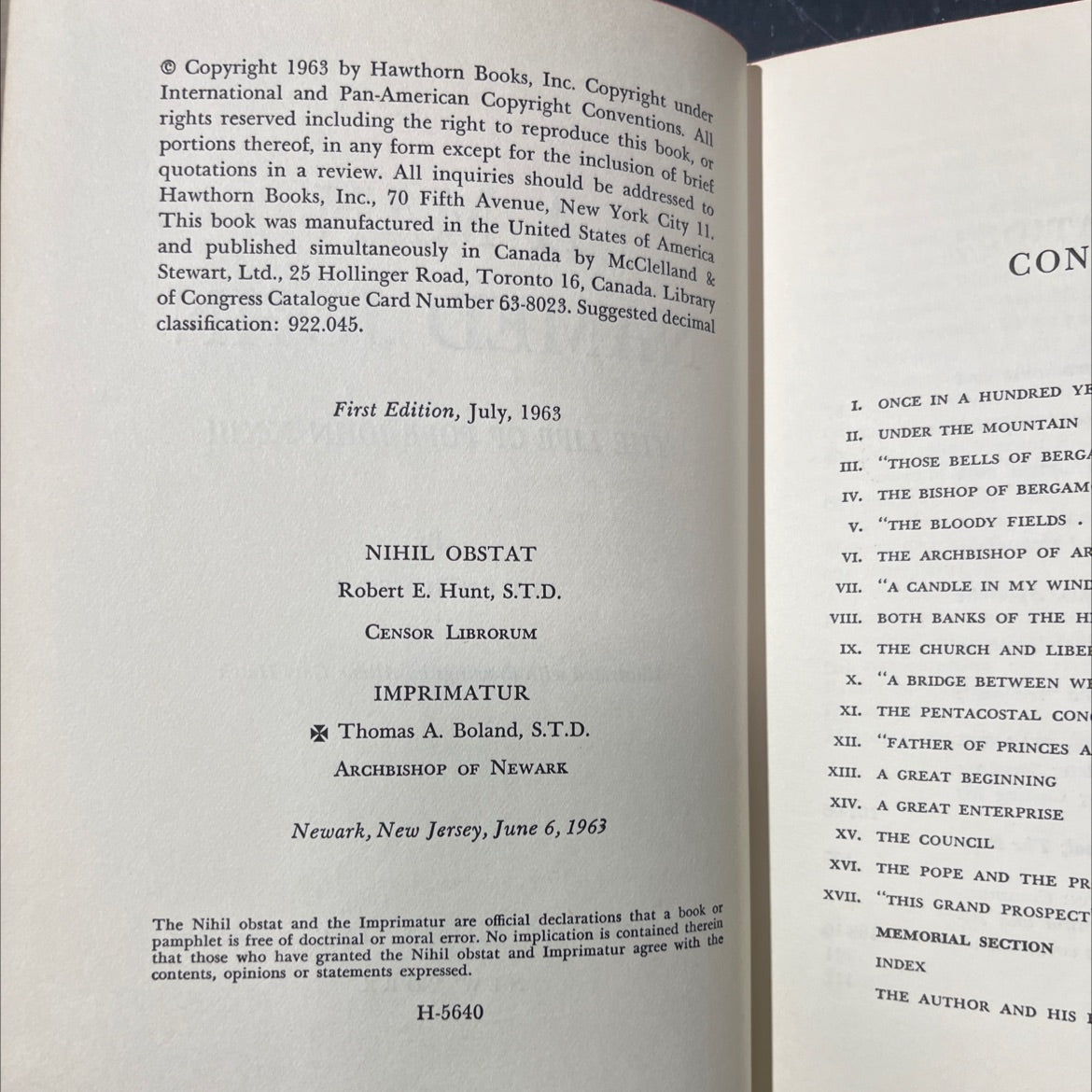 a man named john the life of pope john xxiii book, by alden hatch, 1963 Hardcover image 3