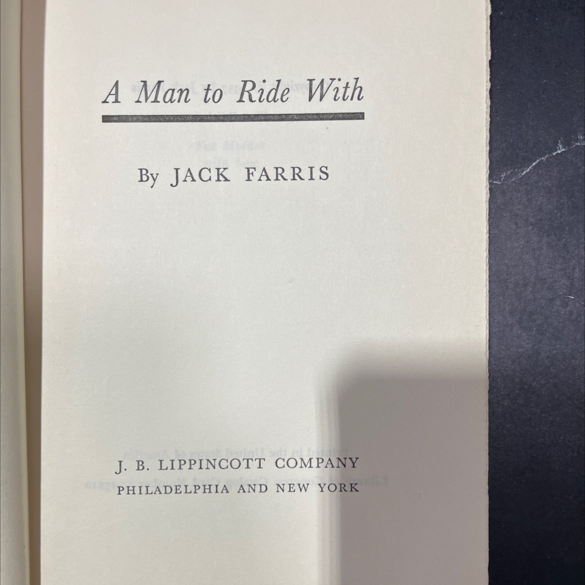 a man to ride with book, by jack farris, 1957 Hardcover image 2