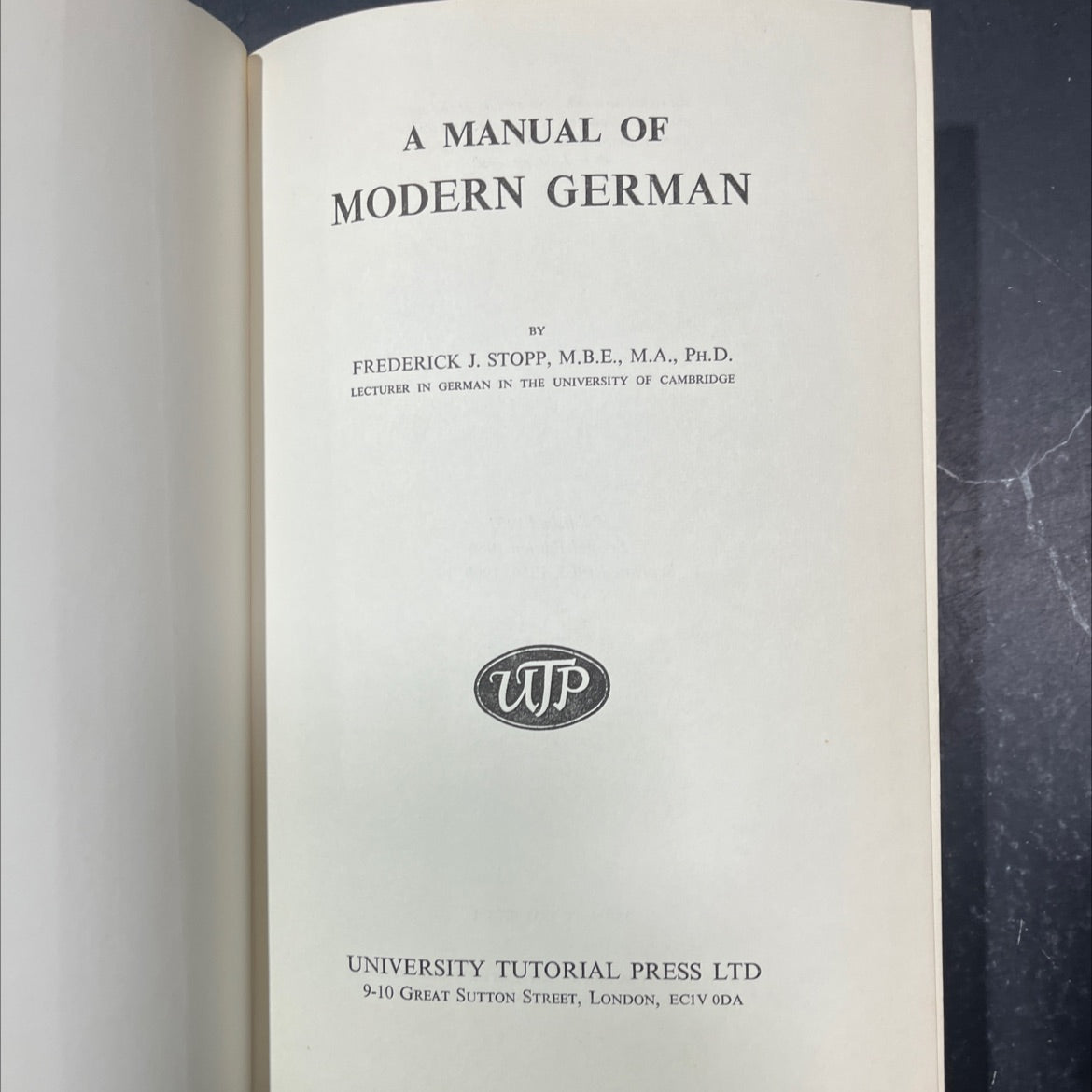 a manual of modern german book, by frederick j. stopp, 1960 Hardcover image 2