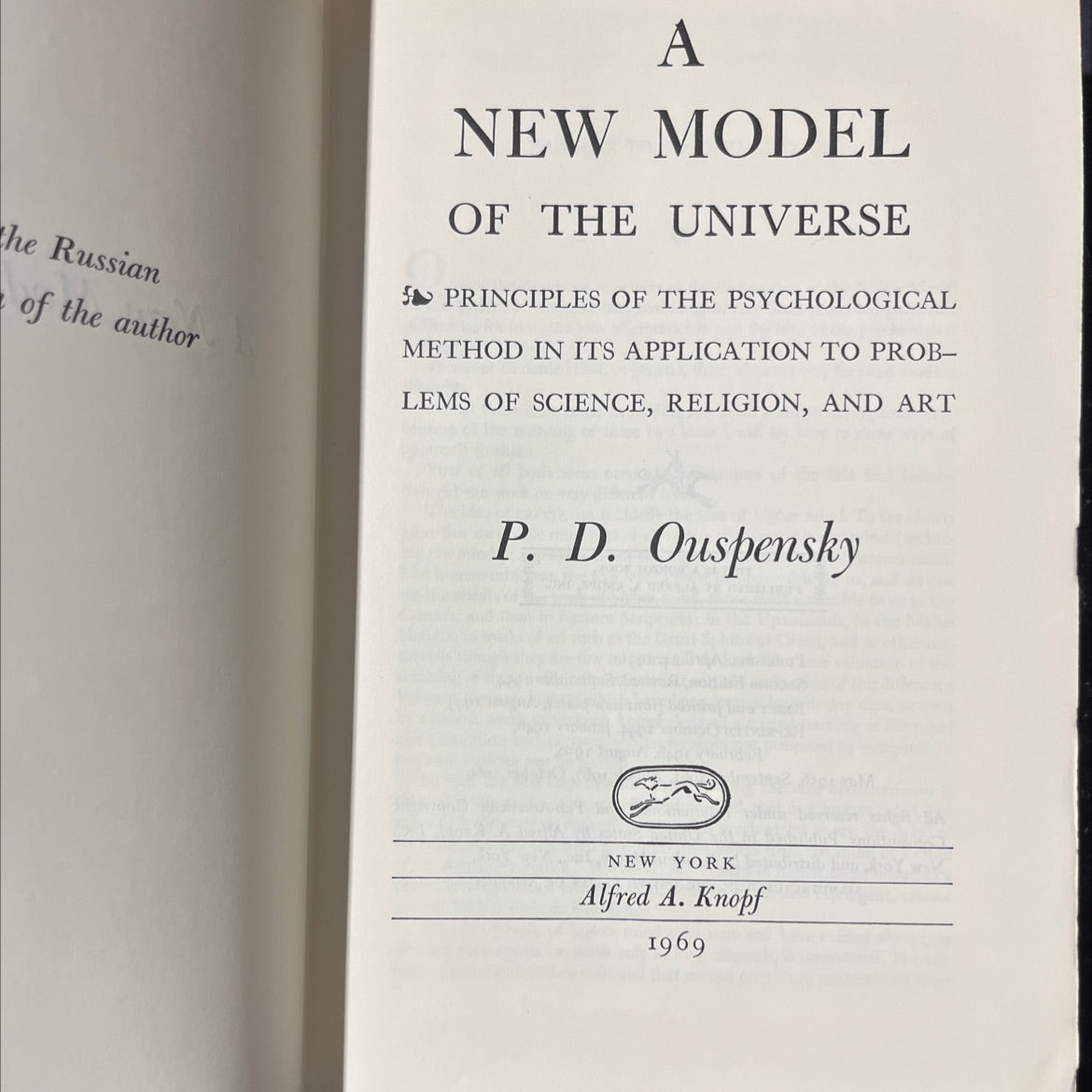 a new model of the universe book, by p. d. ouspensky, 1969 Hardcover image 2