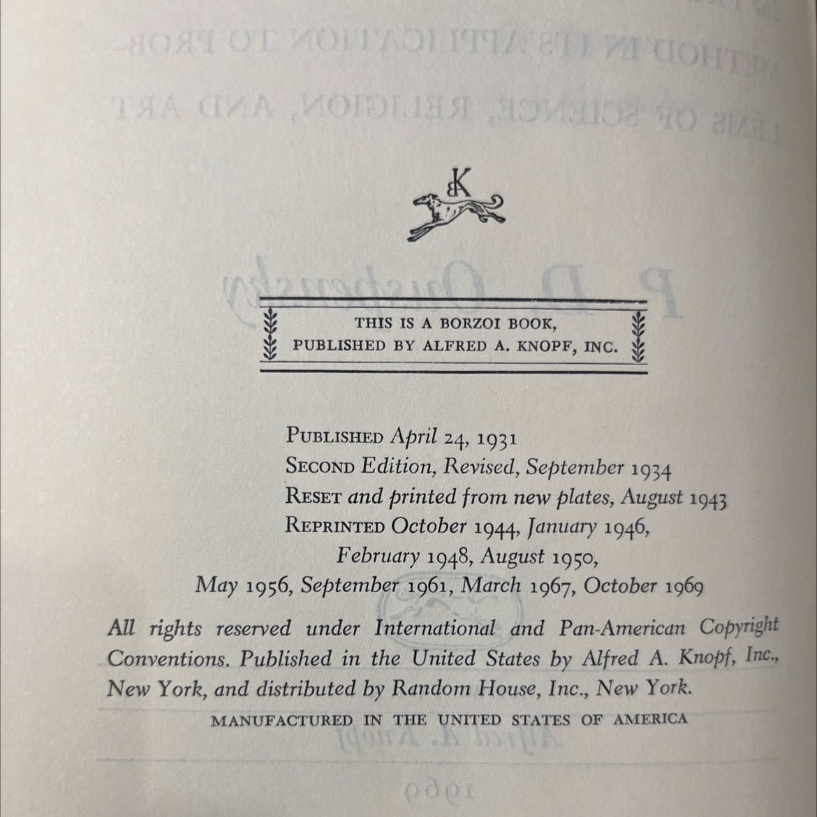 a new model of the universe book, by p. d. ouspensky, 1969 Hardcover image 3