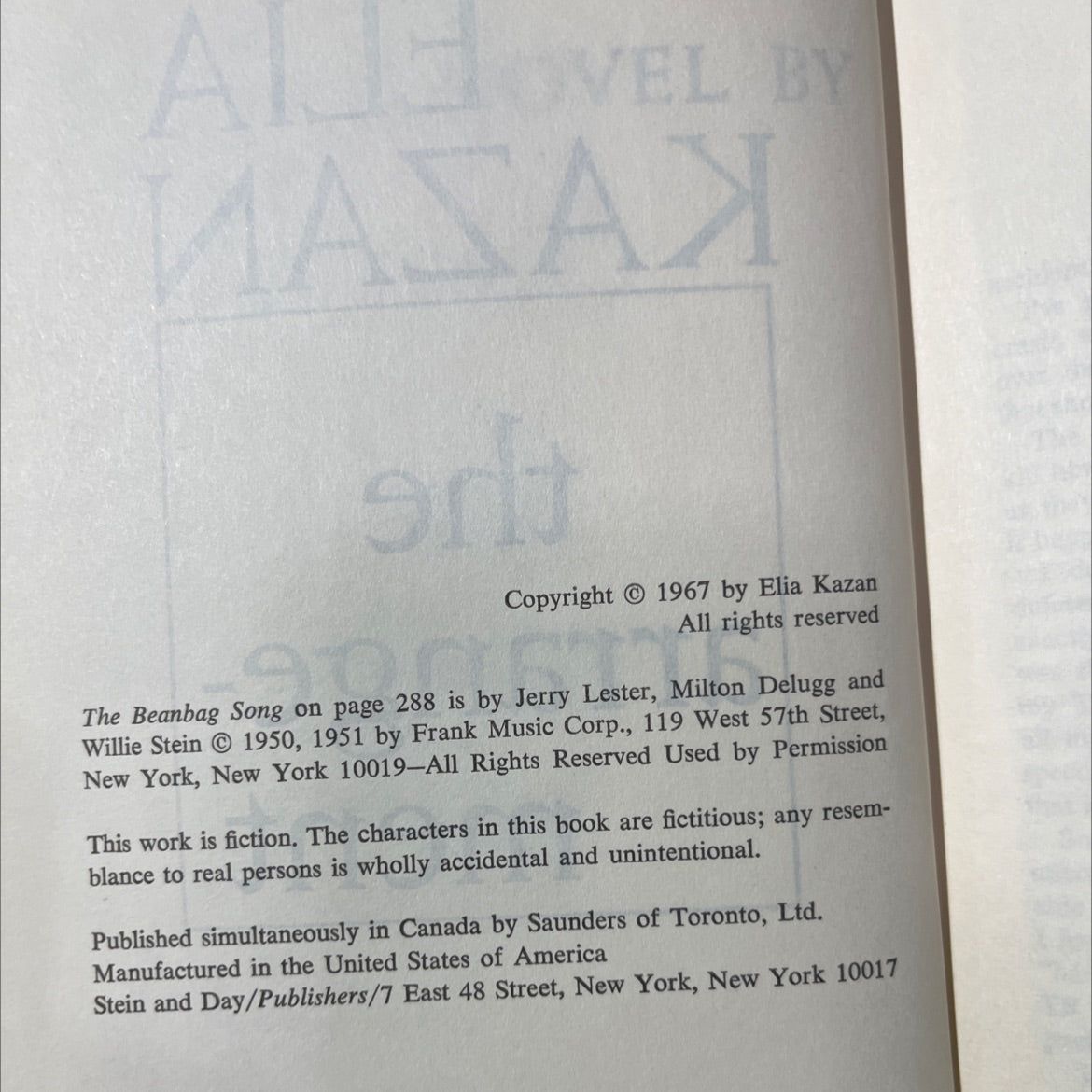 a novel by elia kazan book, by elia kazan, 1967 Hardcover image 3