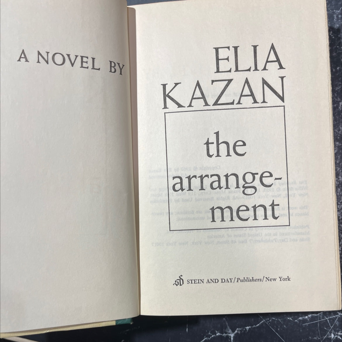 a novel by elia kazan book, by elia kazan, 1967 Hardcover image 2