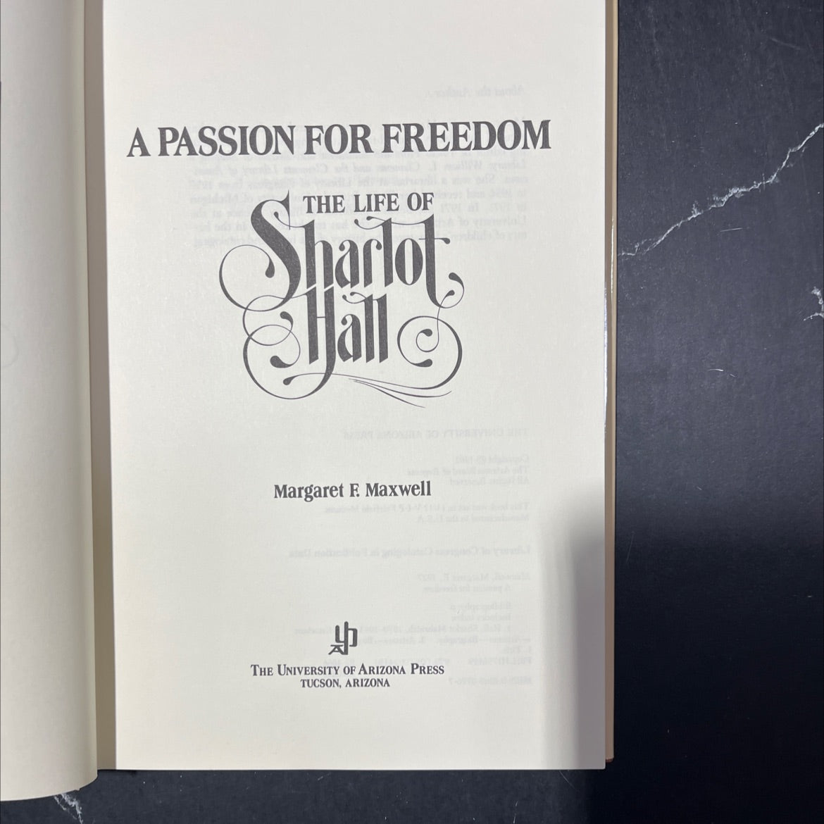 a passion for freedom the life of sharlot hall book, by margaret f. maxwell, 1982 Hardcover image 2