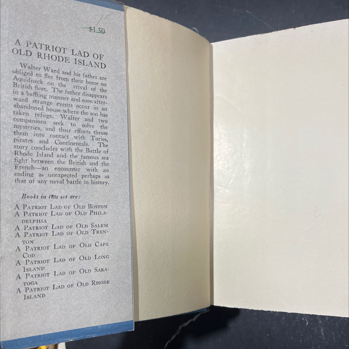 a patriot lad of old rhode island book, by russell gordon carter, 1930 Hardcover image 4