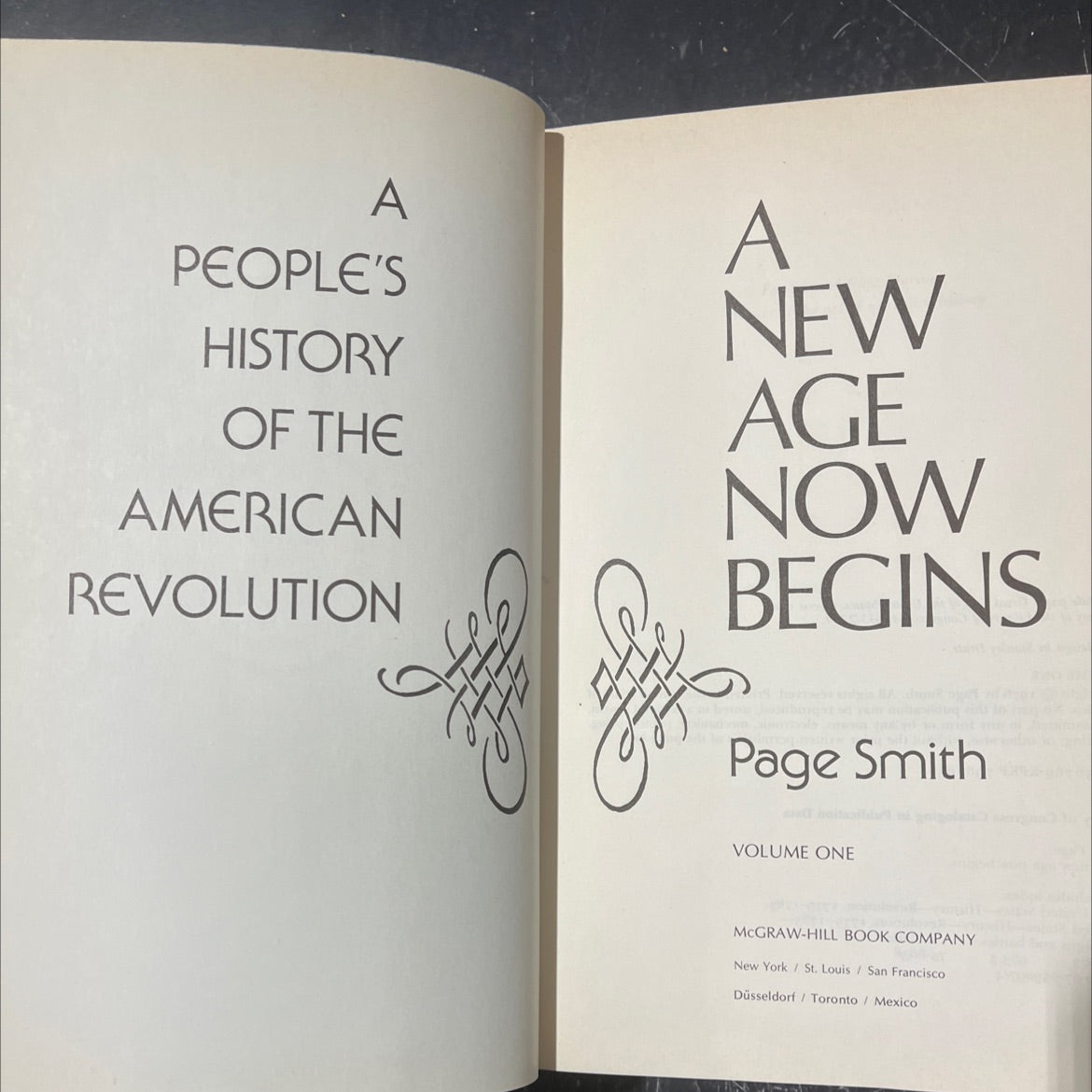 a people's history of the american revolution a new age now begins book, by Page Smith, 1976 Hardcover image 2