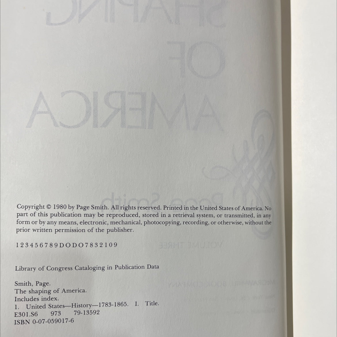 a people's history of the young republic the shaping of america book, by Page Smith, 1980 Hardcover image 3
