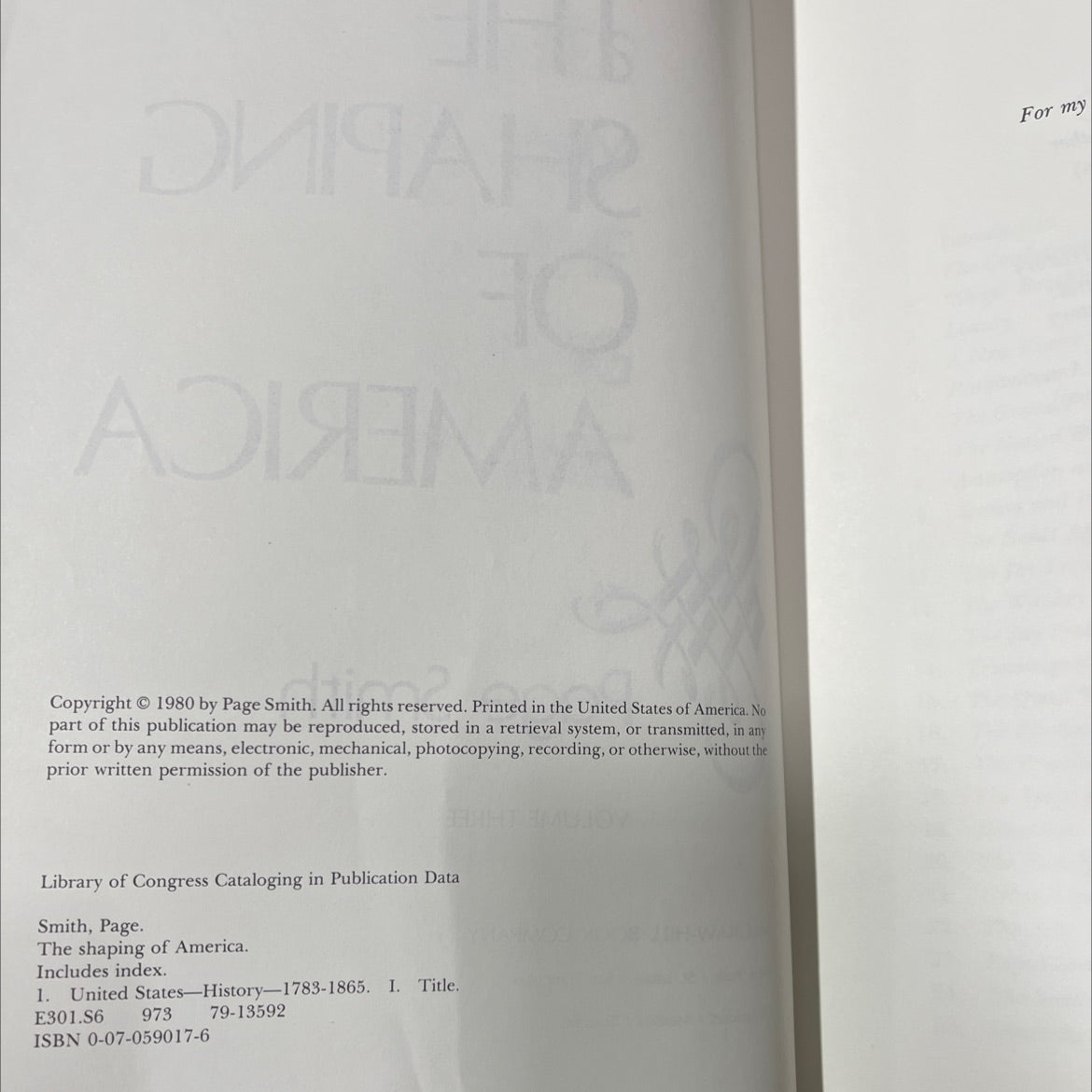 a people's history of the young republic the shaping of america book, by Page Smith, 1980 Hardcover image 3