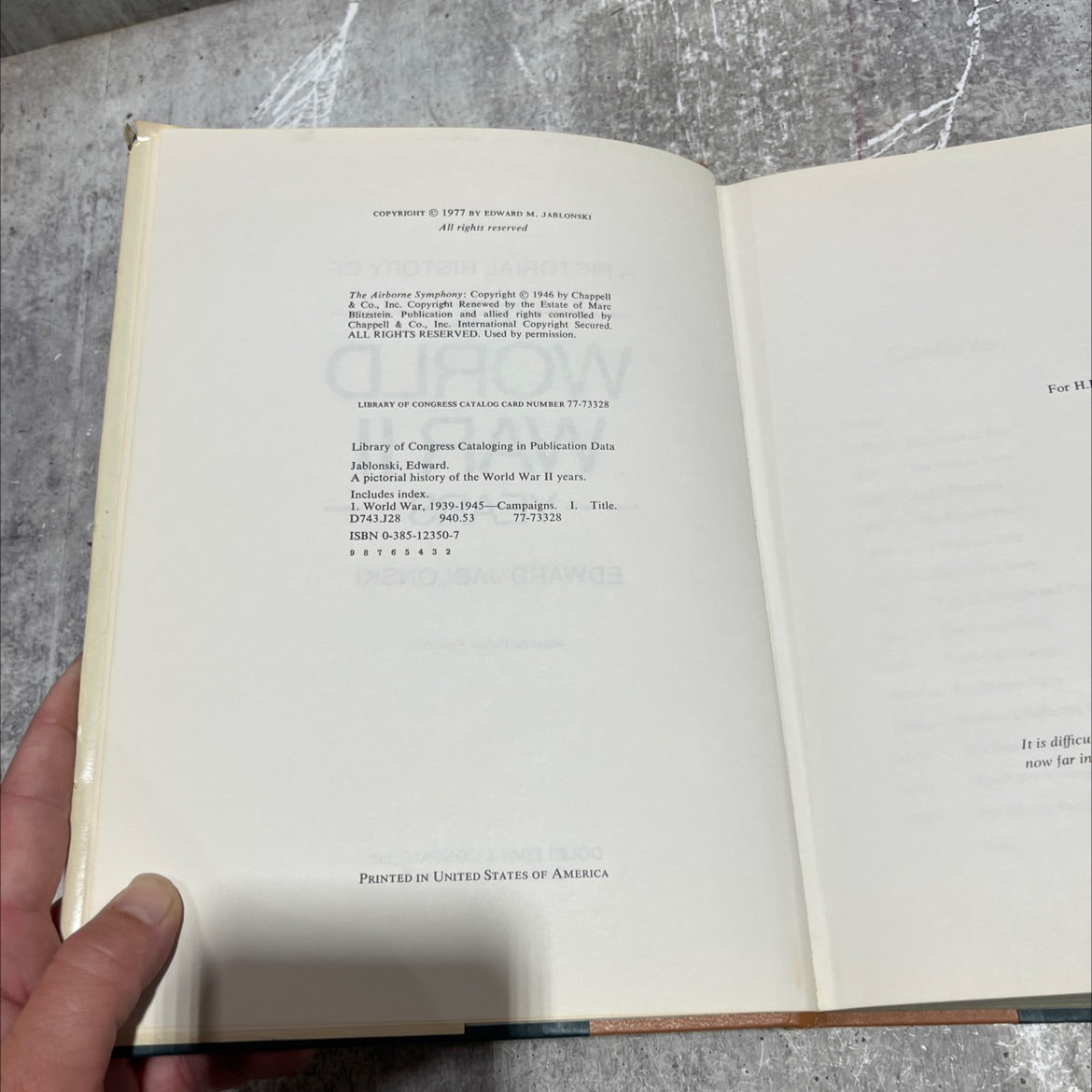 a pictorial history of the world war ii years book, by edward jablonski, 1977 Hardcover image 3