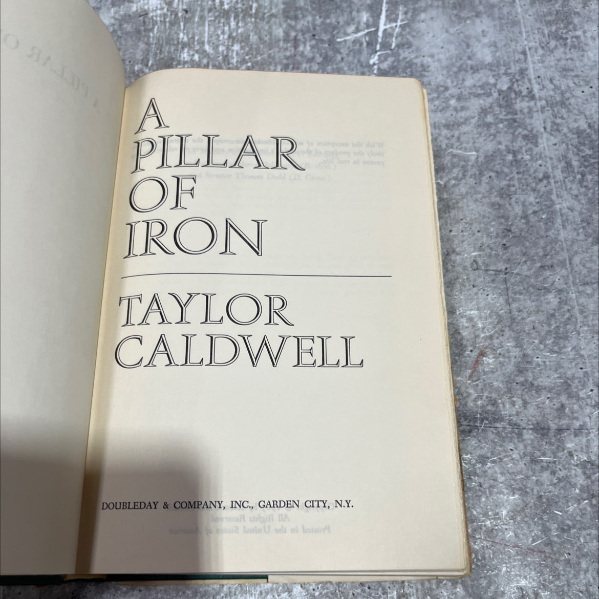 a pillar of iron book, by taylor caldwell, 1965 Hardcover image 2