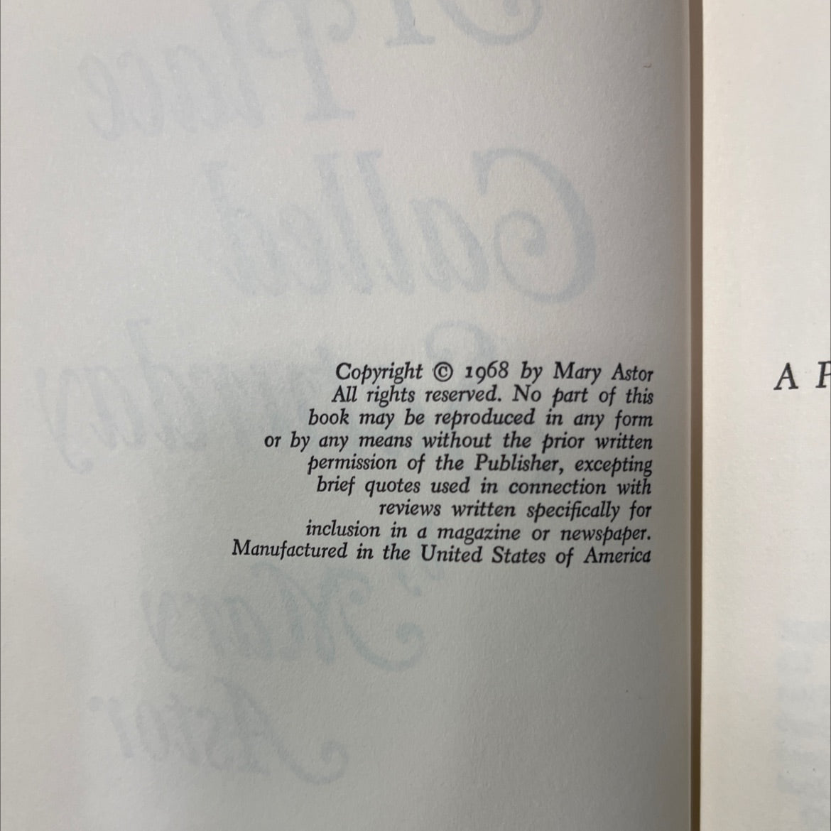 a place called saturday book, by mary astor, 1968 Hardcover image 3