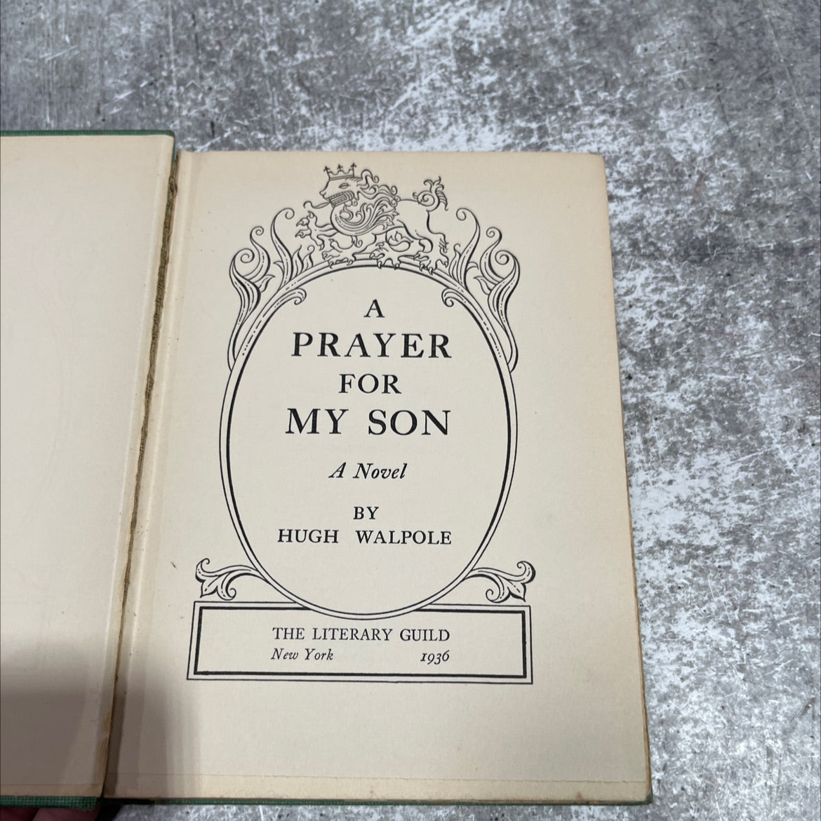 a prayer for my son book, by hugh walpole, 1936 Hardcover image 2