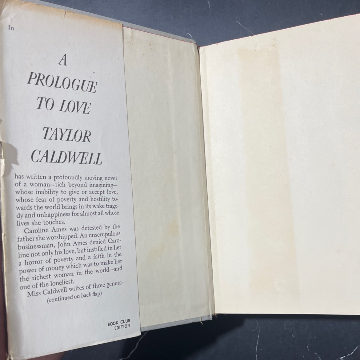 a prologue to love book, by taylor caldwell, 1961 Hardcover image 4