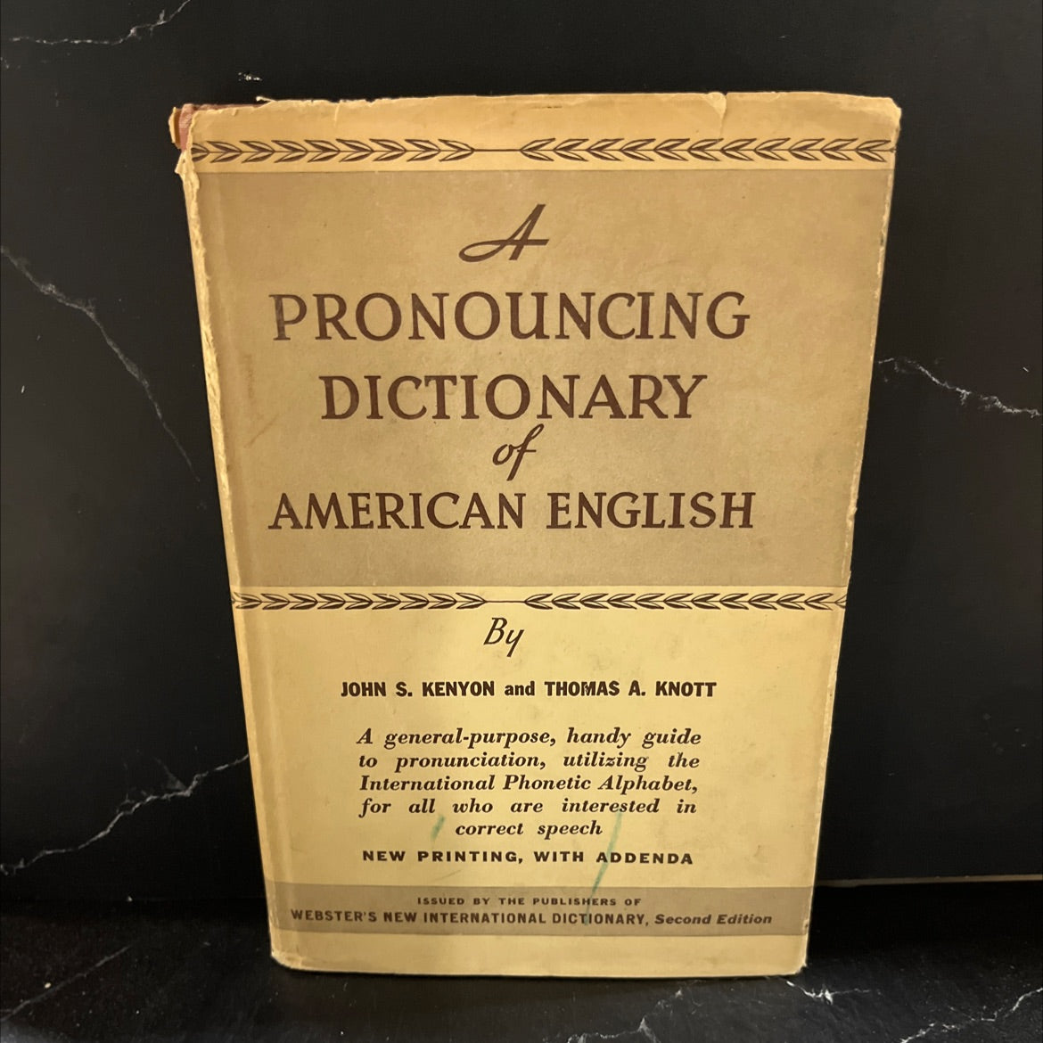 a pronouncing dictionary of american english book, by john samuel kenyon, thomas albert knott, 1953 Hardcover image 1