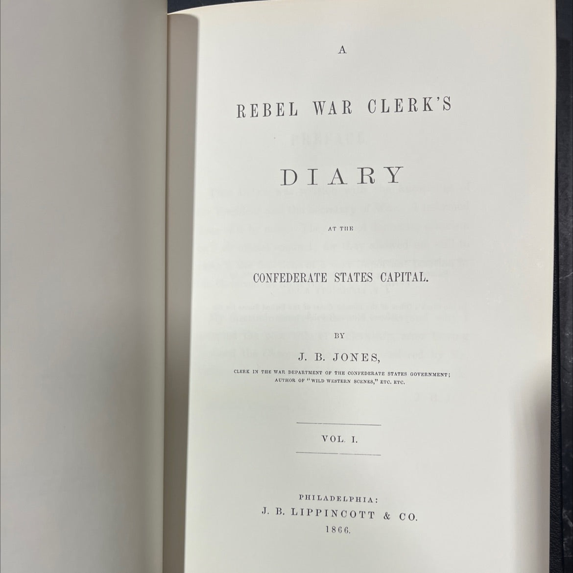 a rebel war clerk's diary at the confederate states capital book, by j. b. jones, 1982 Hardcover image 2