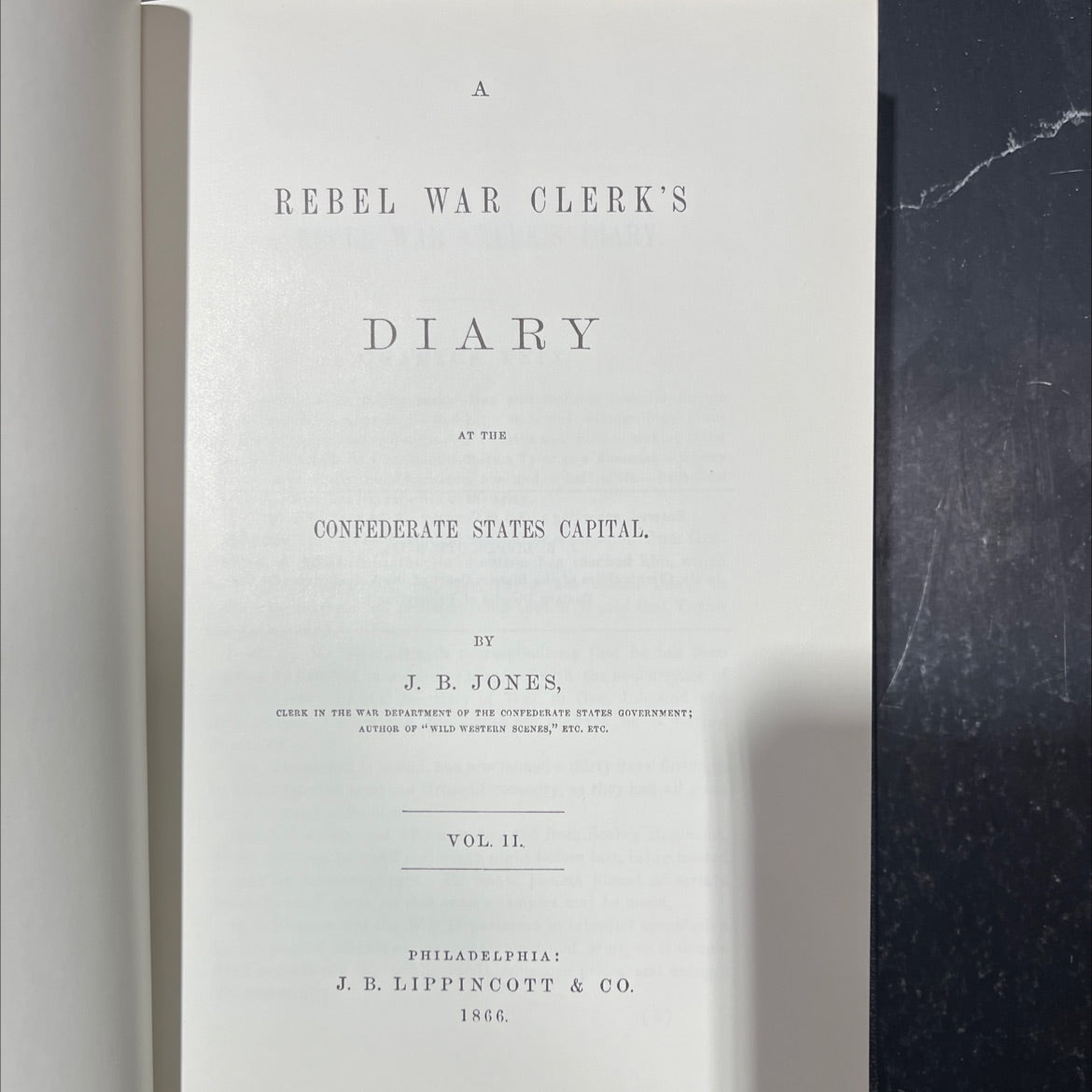 a rebel war clerk's diary at the confederate states capital book, by j. b. jones, 1982 Leather image 2