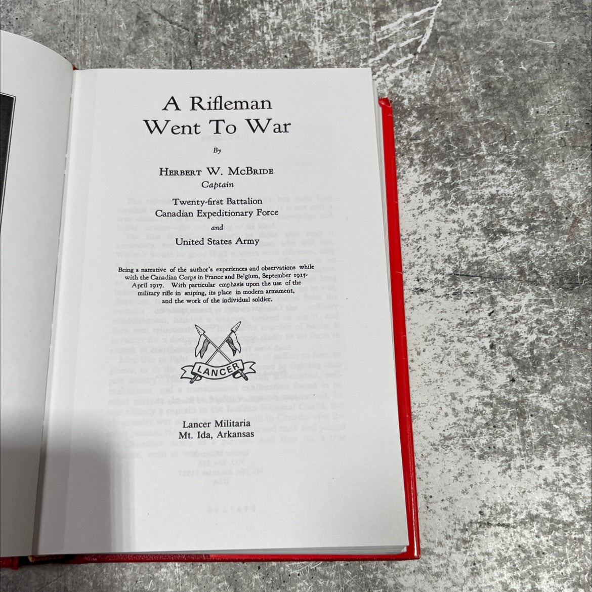 a rifleman went to war book, by herbert w. mcbride, 1987 Hardcover image 2
