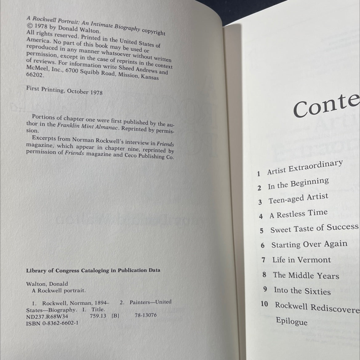 a rockwell portrait: an intimate biography book, by Donald Walton, 1978 Hardcover image 3