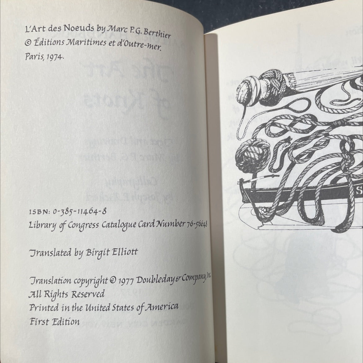 a sailor's handbook the art of knots book, by Marc P.G. Berthier, 1977 Hardcover image 3