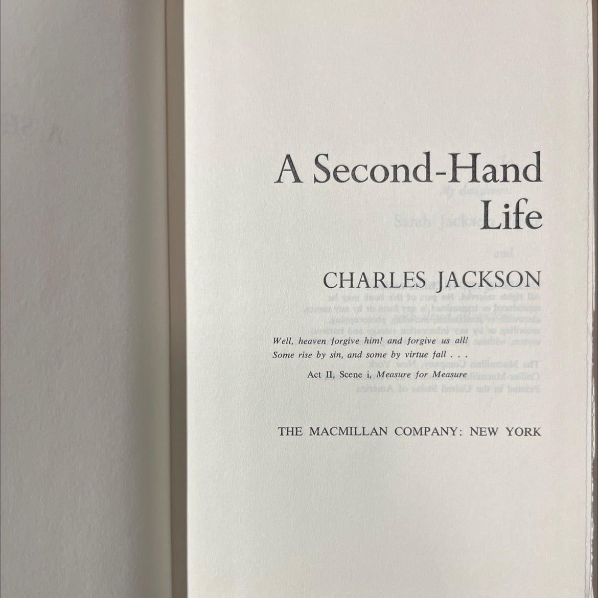 a second-hand life book, by charles jackson, 1967 Hardcover image 2