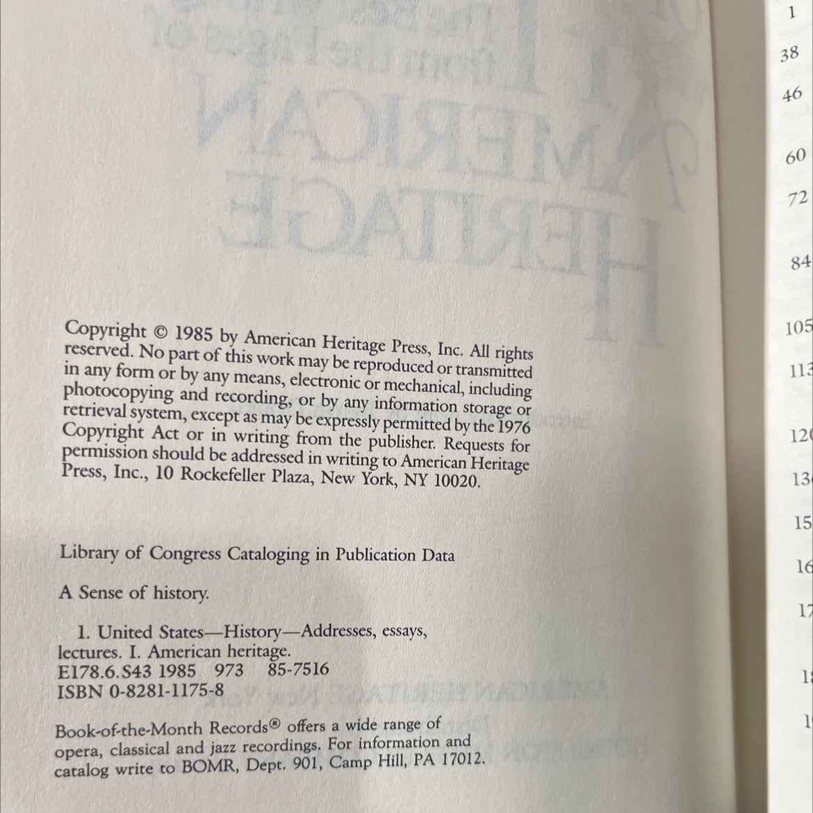 a sense of history book, by unknown, 1985 Hardcover image 3