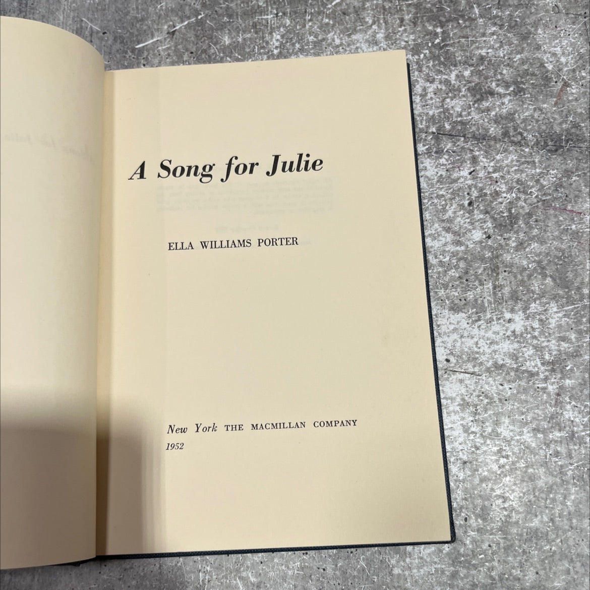 a song for julie book, by ella williams porter, 1952 Hardcover image 2