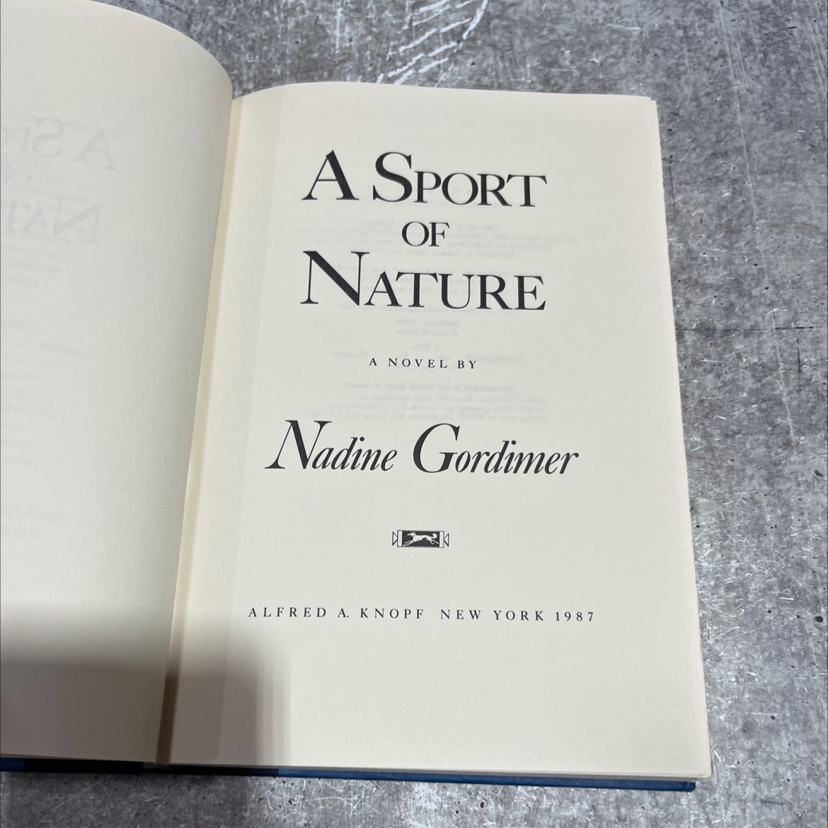 a sport of nature book, by nadine gordimer, 1987 Hardcover image 2