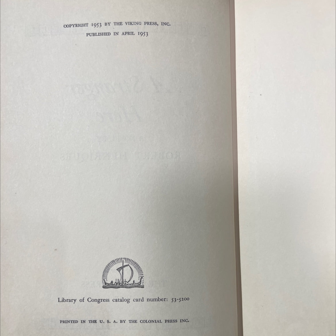 a stranger here book, by robert henriques, 1953 Hardcover image 3