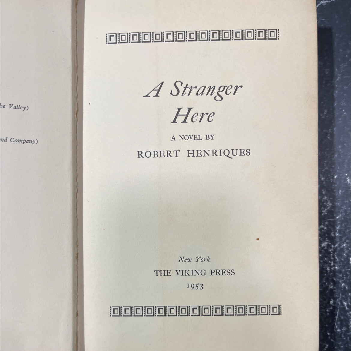 a stranger here book, by robert henriques, 1953 Hardcover image 2