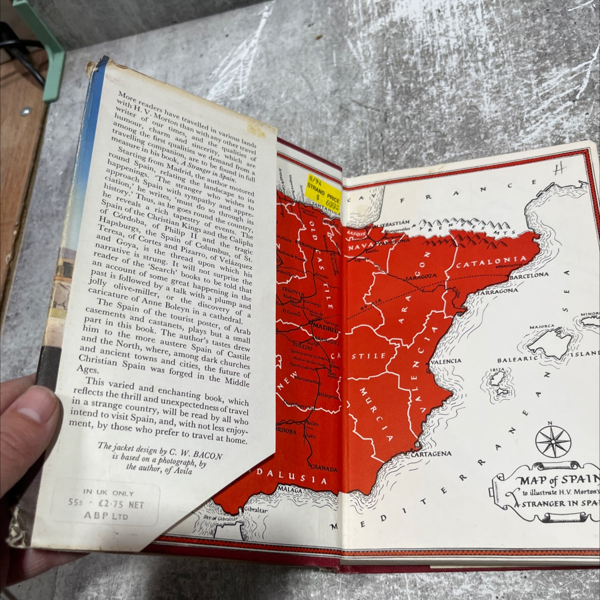 a stranger in spain book, by h. v. morton, 1969 Hardcover image 4
