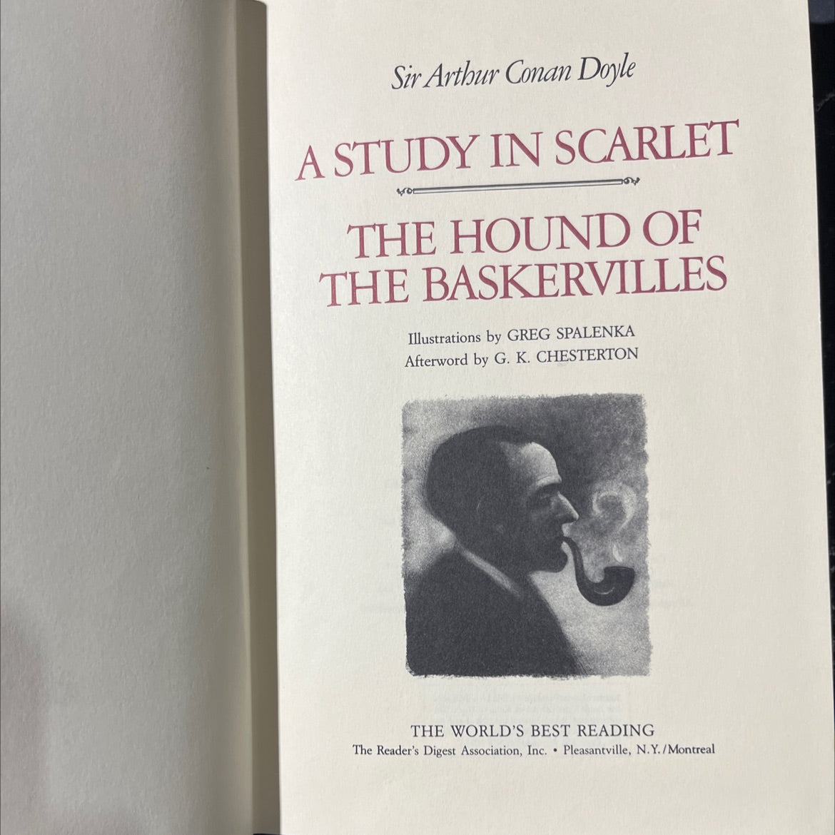 a study in scarlet the hound of the baskervilles book, by sir arthur conan doyle, 1986 Hardcover image 2