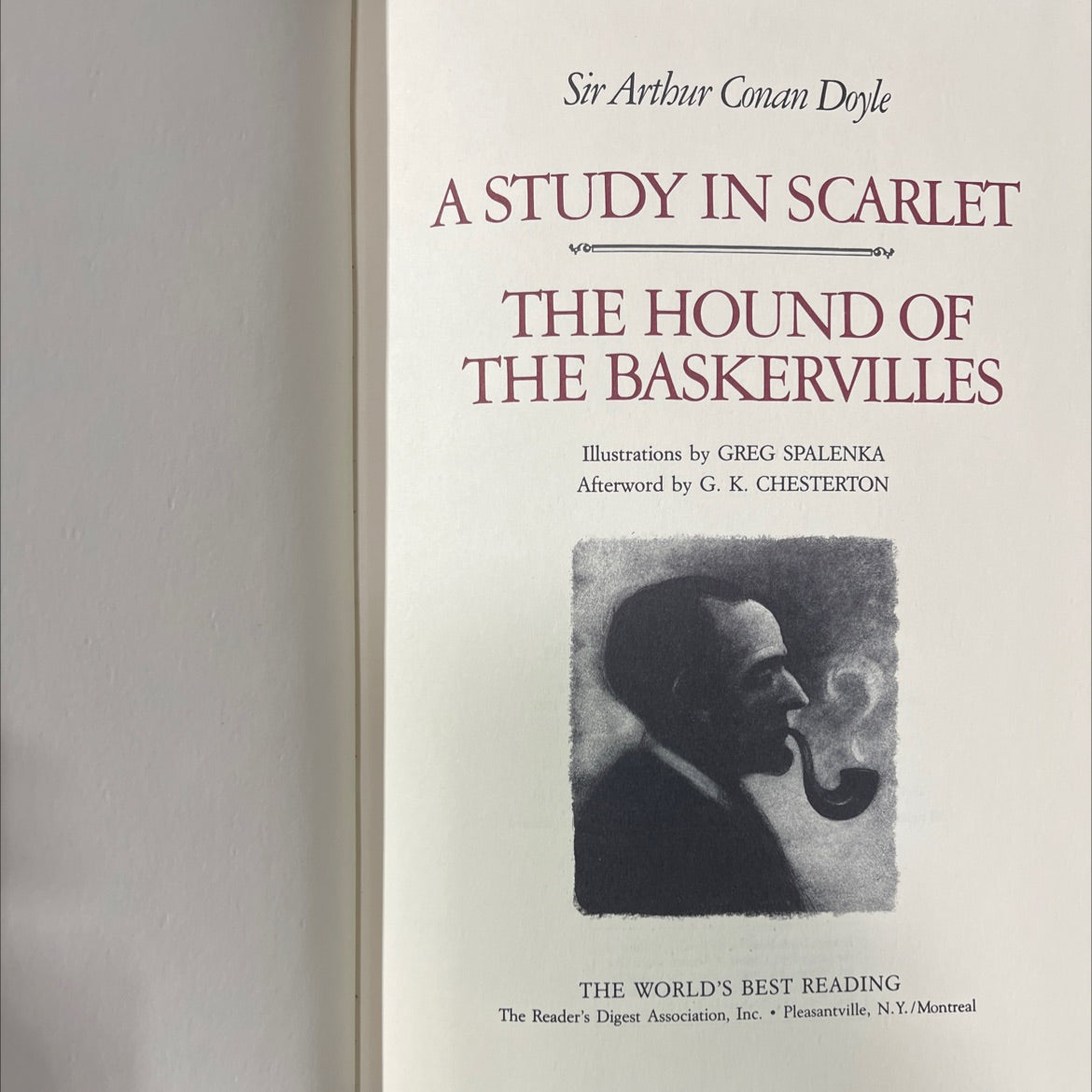 a study in scarlet the hound of the baskervilles book, by sir arthur conan doyle, 1986 Hardcover image 2